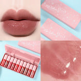 NNETM 10 pcs Shimmer Mini Lip Gloss Kit - Hydrating Liquid Lipsticks Long Lasting