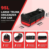NNEOBA Universal Large Trunk Organizer 95L Collapsible Storage Bag Black