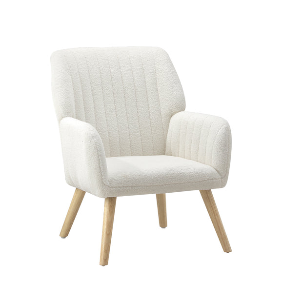 NNEED Armchair Lounge Sofa Chair Sherpa Couches White