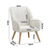 NNEED Armchair Lounge Sofa Chair Sherpa Couches White