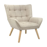 NNEED Armchair Fabric Upholstered Tub Chair Beige