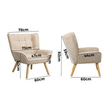 NNEED Armchair Fabric Upholstered Tub Chair Beige
