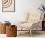 NNEED Armchair Fabric Upholstered Tub Chair Beige