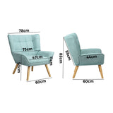 NNEED Armchair Fabric Upholstered Tub Chair Blue