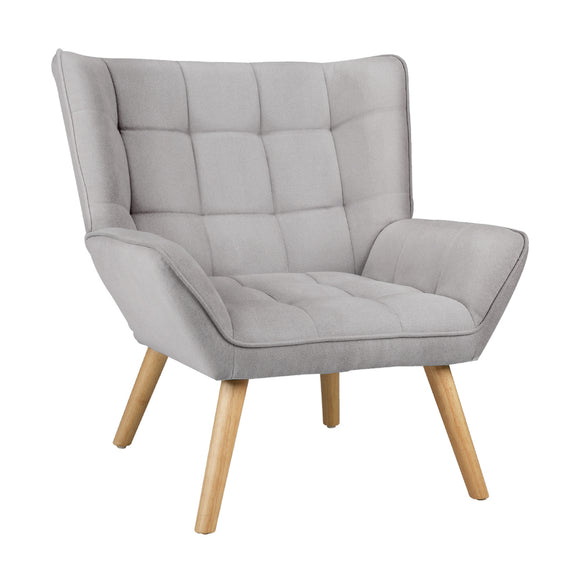 NNEED Armchair Fabric Upholstered Tub Chair Grey