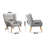 NNEED Armchair Fabric Upholstered Tub Chair Grey