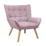 NNEED Armchair Fabric Upholstered Tub Chair Pink