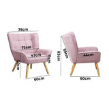 NNEED Armchair Fabric Upholstered Tub Chair Pink