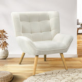 NNEED Armchair Sofa Lounge Sherpa Upholstered White