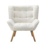 NNEED Armchair Sofa Lounge Sherpa Upholstered White