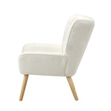 NNEED Armchair Sofa Lounge Sherpa Upholstered White
