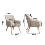 NNEED Armchair Linen Fabric Beige