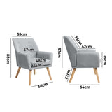 NNEED Armchair Linen Fabric Grey
