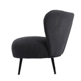 NNEED Lounge Chair with Lumbar Pillow Wingback Velvet Charcoal