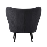 NNEED Lounge Chair with Lumbar Pillow Wingback Velvet Charcoal