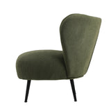 NNEED Lounge Chair with Lumbar Pillow Wingback Velvet Green