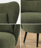NNEED Lounge Chair with Lumbar Pillow Wingback Velvet Green