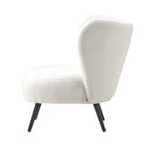 NNEED Lounge Chair with Lumbar Pillow Wingback Boucle White