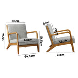 NNEED Armchair Wood Couches Light Grey
