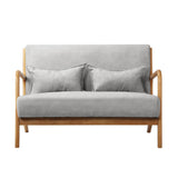 NNEED Armchair 2 Seater Sofa Fabric Grey Pillows