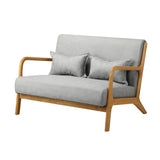 NNEED Armchair 2 Seater Sofa Fabric Grey Pillows