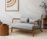 NNEED Armchair 2 Seater Sofa Fabric Grey Pillows