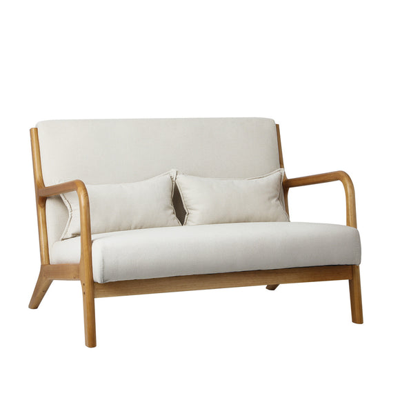 NNEED Armchair Couch Pillows 2 Seater Fabric Beige