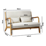 NNEED Armchair Couch Pillows 2 Seater Fabric Beige