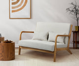 NNEED Armchair Couch Pillows 2 Seater Fabric Beige