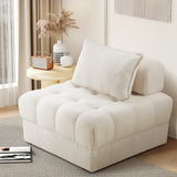 NNEED 1 Seater Boucle Modular Sofa Lounge Chair Armless White