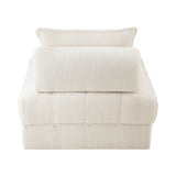 NNEED 1 Seater Boucle Modular Sofa Lounge Chair Armless White
