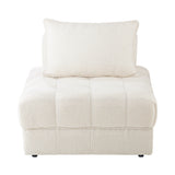 NNEED 2 Seater Boucle Modular Sofa Lounge Chair Armless White