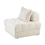 NNEED 2 Seater Boucle Modular Sofa Lounge Chair Armless White