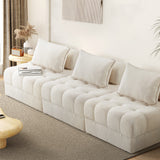 NNEED 3 Seater Boucle Modular Sofa Lounge Chair Armless White
