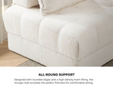 NNEED 3 Seater Boucle Modular Sofa Lounge Chair Armless White