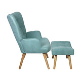 NNEED Armchair with Footstool Fabric Blue