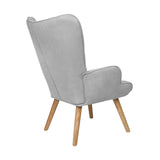 NNEED Armchair with Footstool Fabric Grey