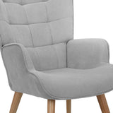 NNEED Armchair with Footstool Fabric Grey