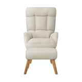 NNEED Armchair wit Stool 360° Swivel Seat Beige