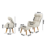 NNEED Armchair wit Stool 360° Swivel Seat Beige