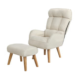 NNEED Armchair wit Stool 360° Swivel Seat Beige
