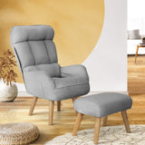 NNEED Armchair wit Stool 360° Swivel Seat Grey