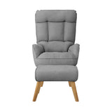 NNEED Armchair wit Stool 360° Swivel Seat Grey