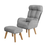 NNEED Armchair wit Stool 360° Swivel Seat Grey