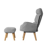 NNEED Armchair wit Stool 360° Swivel Seat Grey