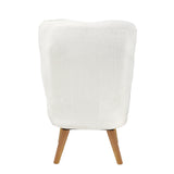 NNEED Armchair with Ottoman Swivel Sherpa White