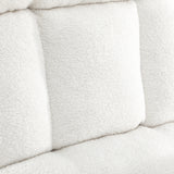 NNEED Armchair with Ottoman Swivel Sherpa White