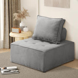 NNEED Armless Sofa with Adjustable Back Modular Grey