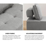 NNEED 2PCS Modular Armless Sofa Linen Grey