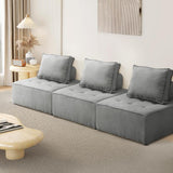 NNEED 3PCS Modular Armless Sofa Linen Grey